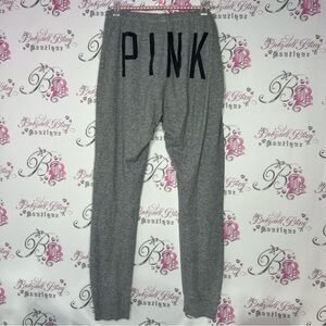 Victoria secret pink thermal waffle jogger sweat pants grey black pink logo bum